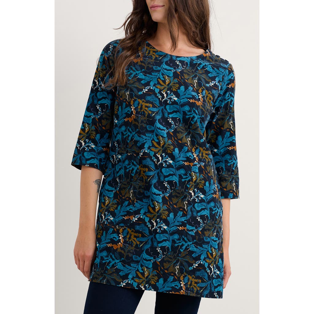 Seasalt Cornwall Port Gaverne Floral Organic Cotton Pincord Tunic In Multi