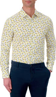 Report Collection Slim Fit Floral Performance Dress Shirt
