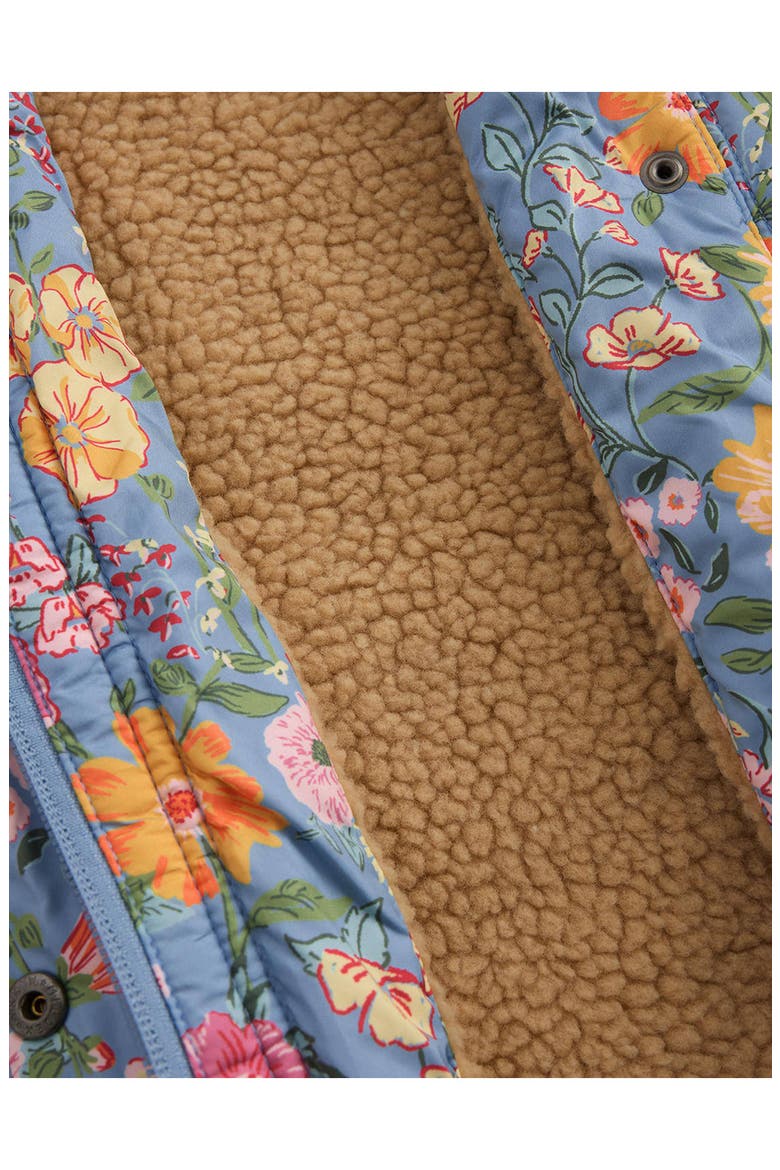 Kids' Borg Fleece Trim Padded Jacket, Alternate, color, BLUE FLORAL