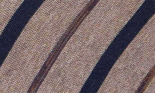 Bugatchi Stripe Mercerized Cotton Blend Dress Socks In Brown