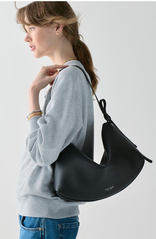 Kate Spade New York Large Loop Pebble Leather Shoulder Bag In Black