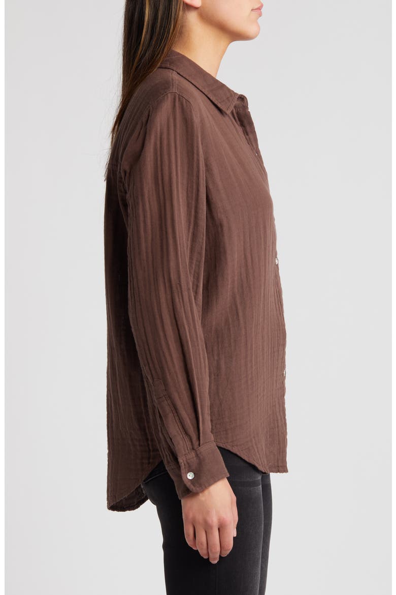 Ellis Cotton Button-Up Shirt, Alternate, color, BIRCH