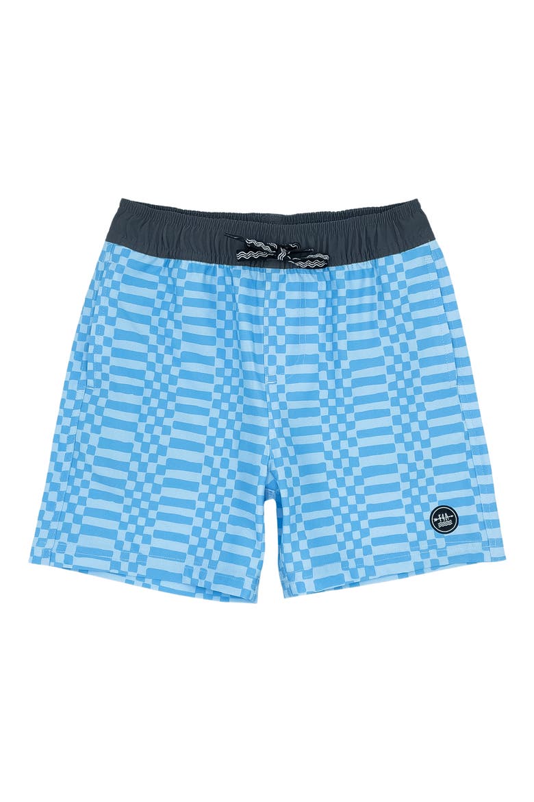 Kids' Double Check Swim Trunks, Main, color, CRYSTAL BLUE