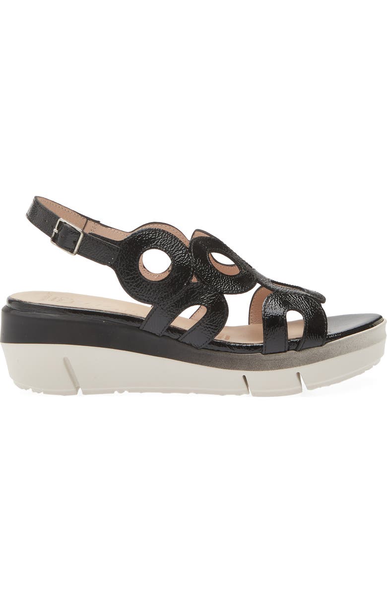Wonders Slingback Platform Slide Sandal, Alternate, color, Lack Black