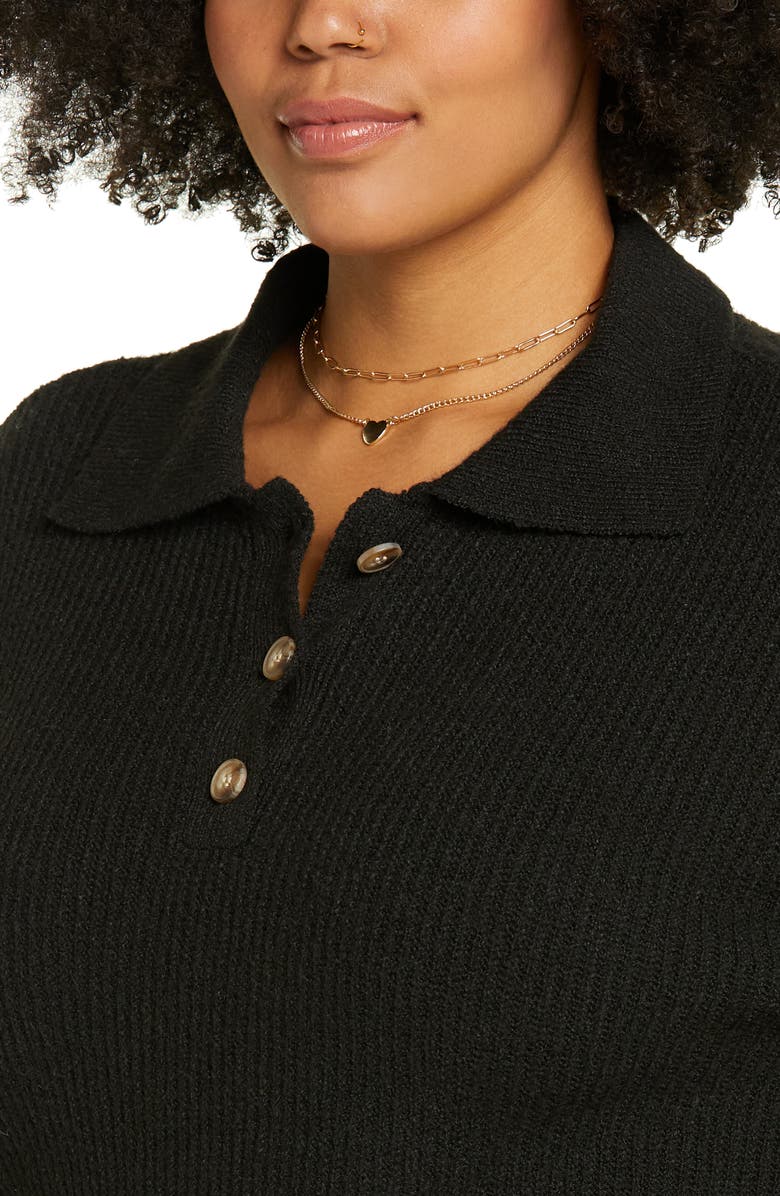 BP. Rib Long Sleeve Polo Sweater, Alternate, color, 