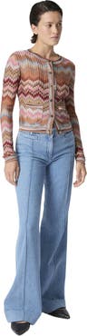 Missoni Flared Denim Trousers With Turn-up Hem And Center Crease