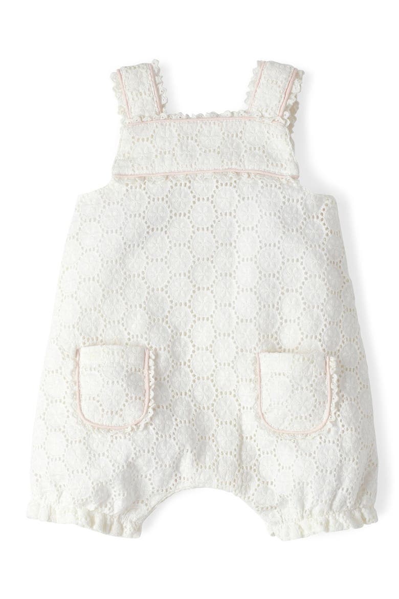 Frill Detail Romper, Main, color, SNOW DROP