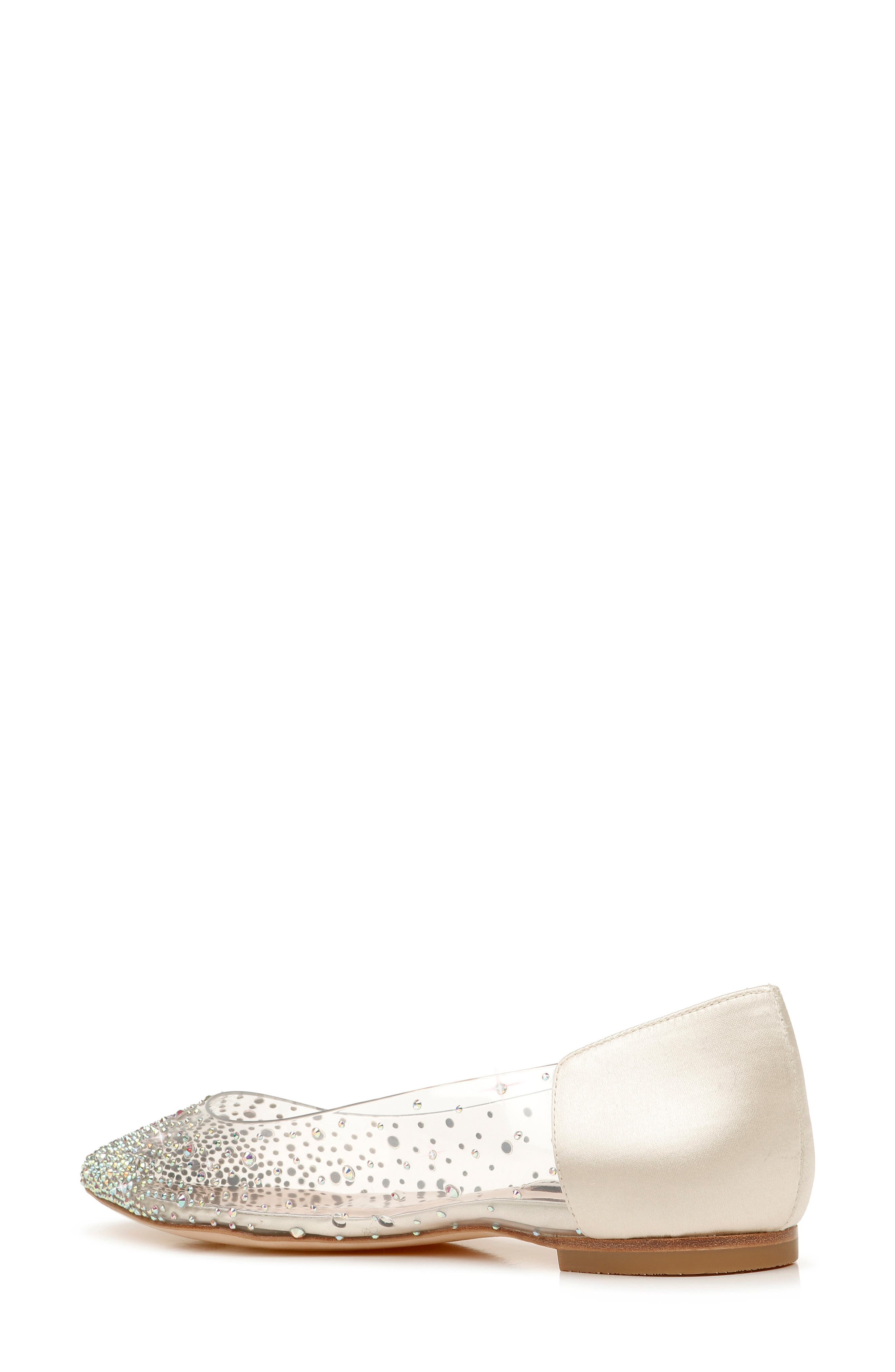 Gabi Embellished Pointed Toe Flat, Alternate, color, IVORY LEATHER