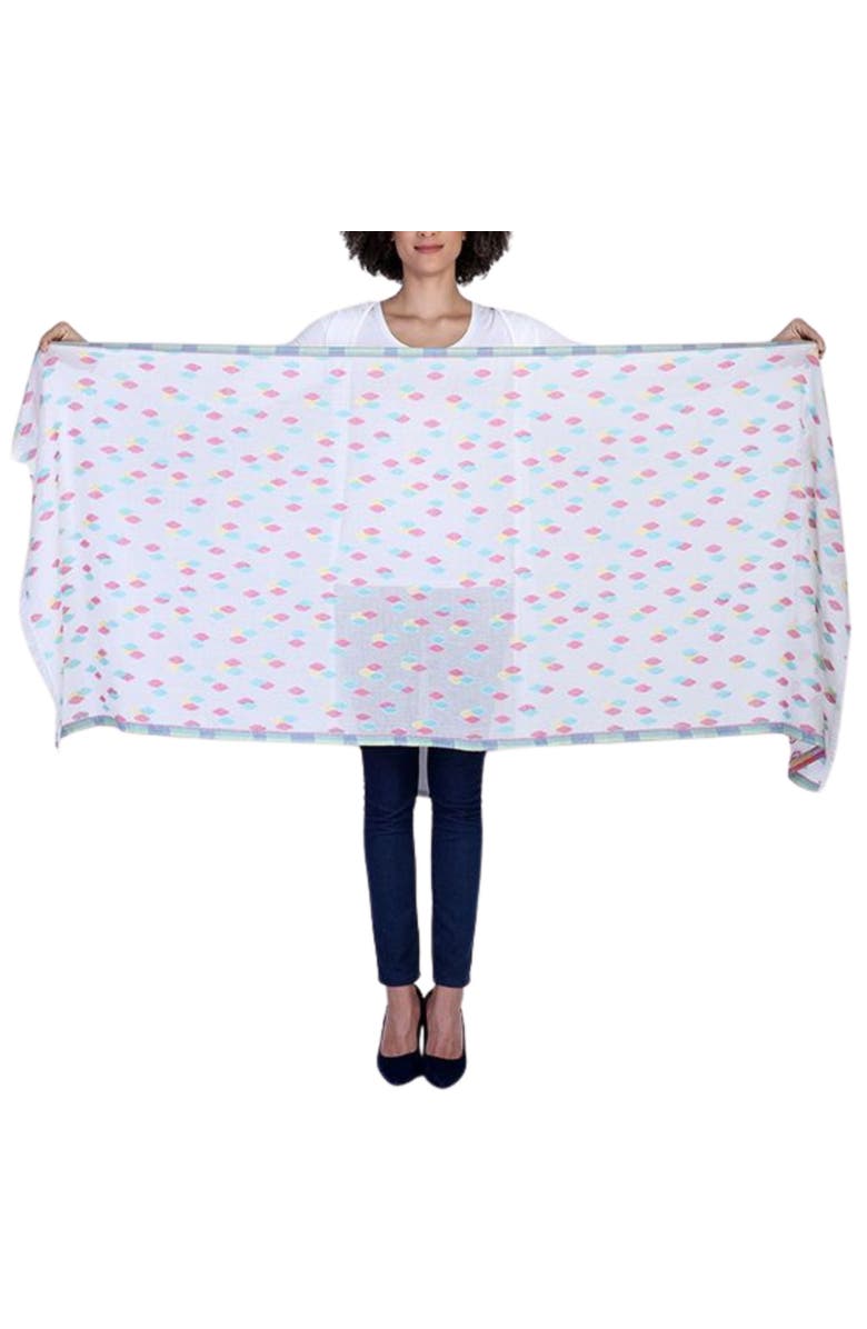 Vismaya Diamond Weave Fringe Scarf, Alternate, color, Multi Floral