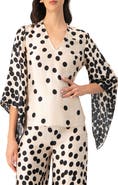 IVONNE Polka Dot V-Neck Blouse with Wide Sleeves