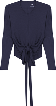 Riff Ribbed Wrap Long Sleeve Stretch Top