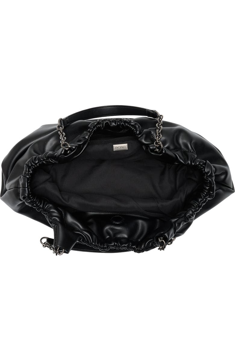 BCBG Chain Water Repellent Shoulder Bag, Alternate, color, Black