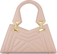 Mac Duggal Angular Quilted Napa Leather Handbag
