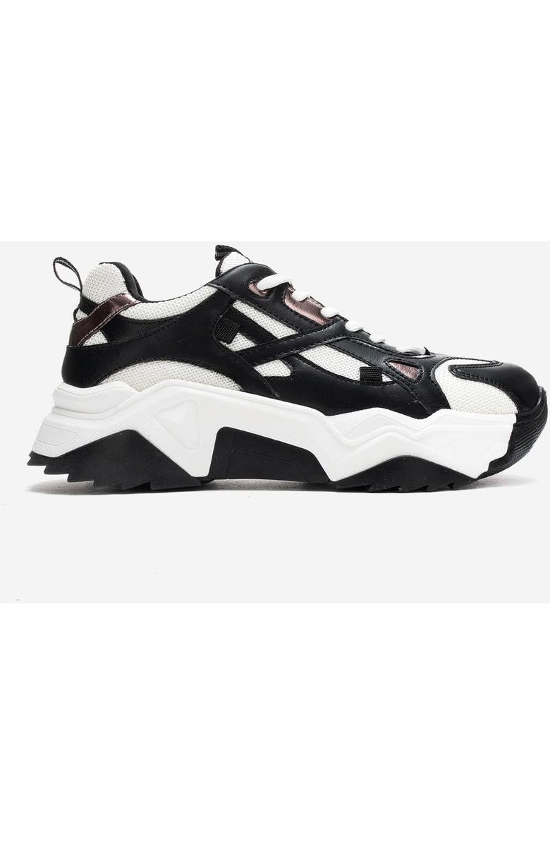 Prologue Shoes Loretta Platform Sneakers, Alternate, color, Black White