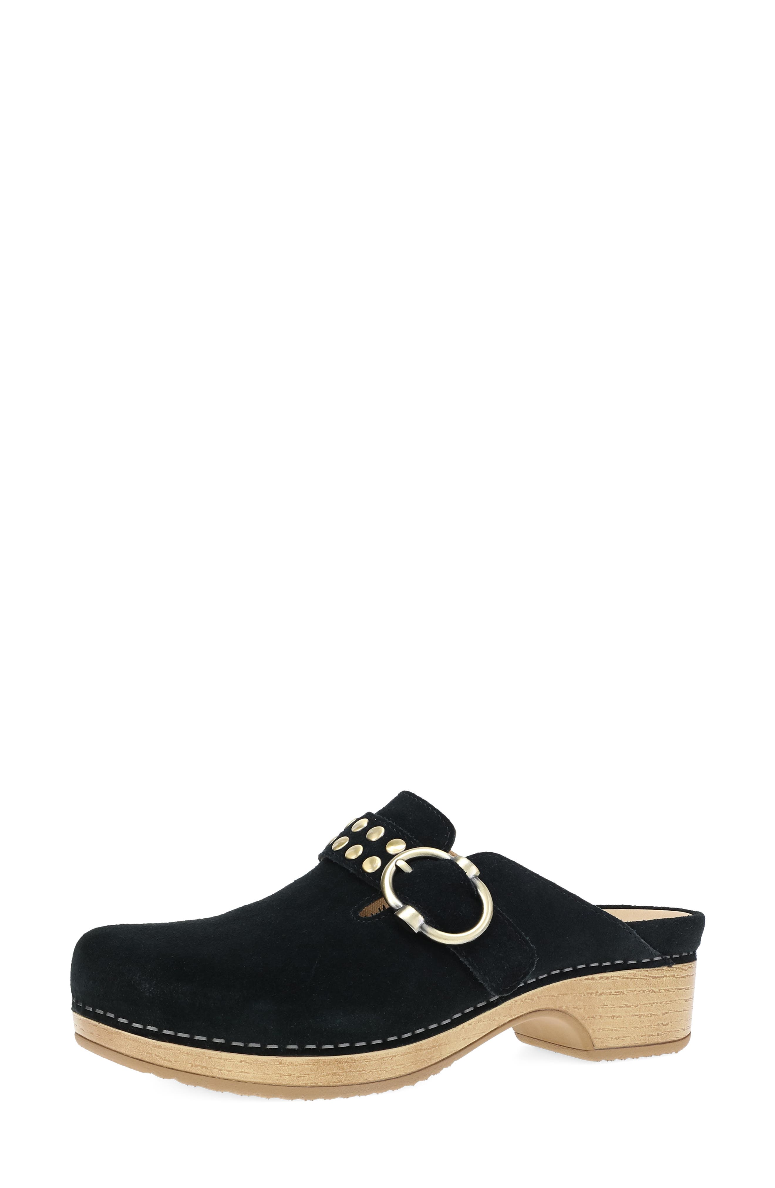 Branson Studded Platform Clog, Alternate, color, BLACK SUEDE