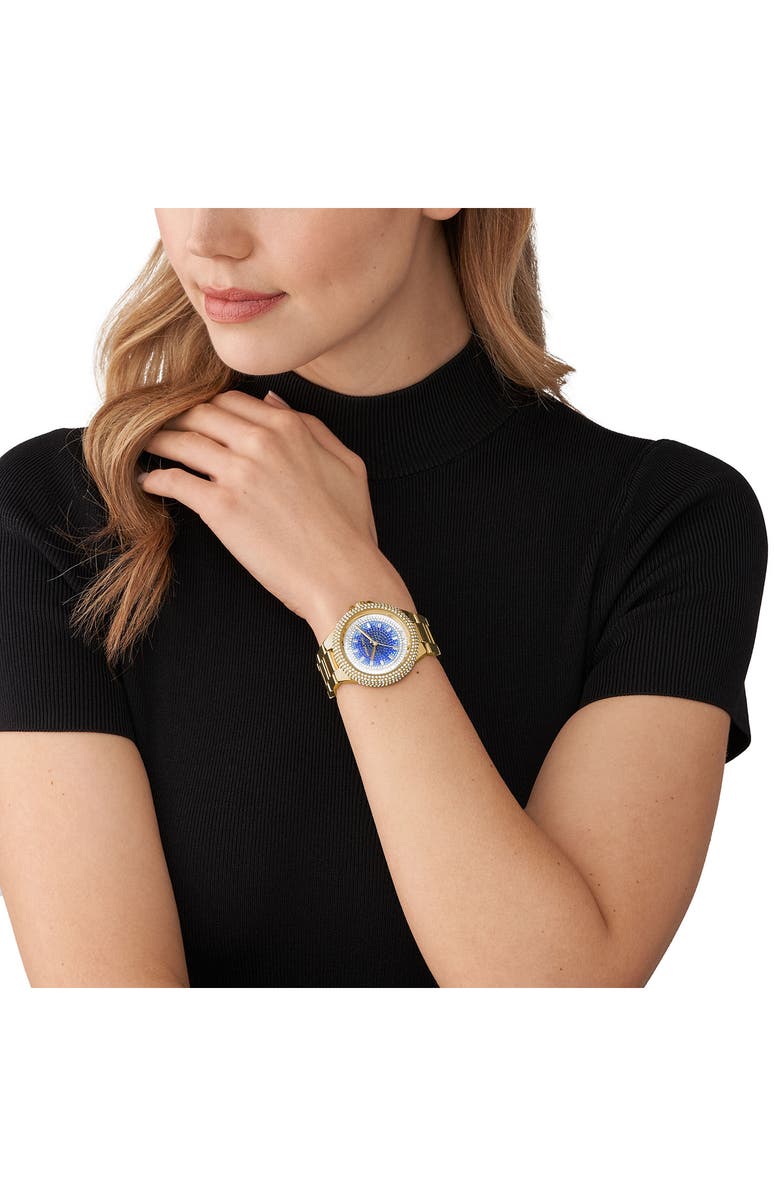 MICHAEL Michael Kors Camille Ombré Blue Crystal Pavé Bracelet Watch, 43mm, Alternate, color, 