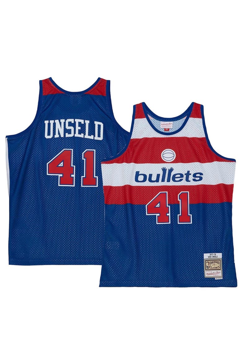 Men's Mitchell & Ness Wes Unseld Blue Washington Bullets 1977/78 Hardwood Classics Swingman Jersey, Alternate, color, Blue