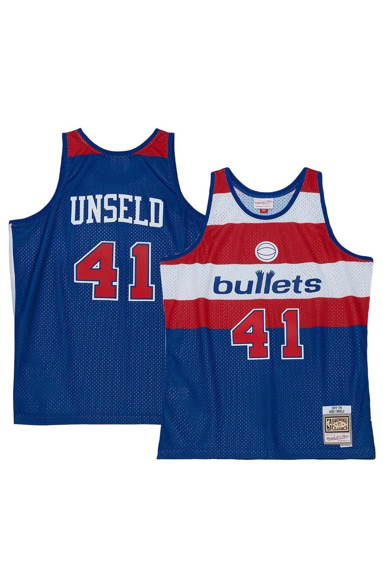 Mitchell & Ness Men's Mitchell & Ness Wes Unseld Blue Washington Bullets 1977/78 Hardwood Classics Swingman Jersey, Alternate, color, Blue