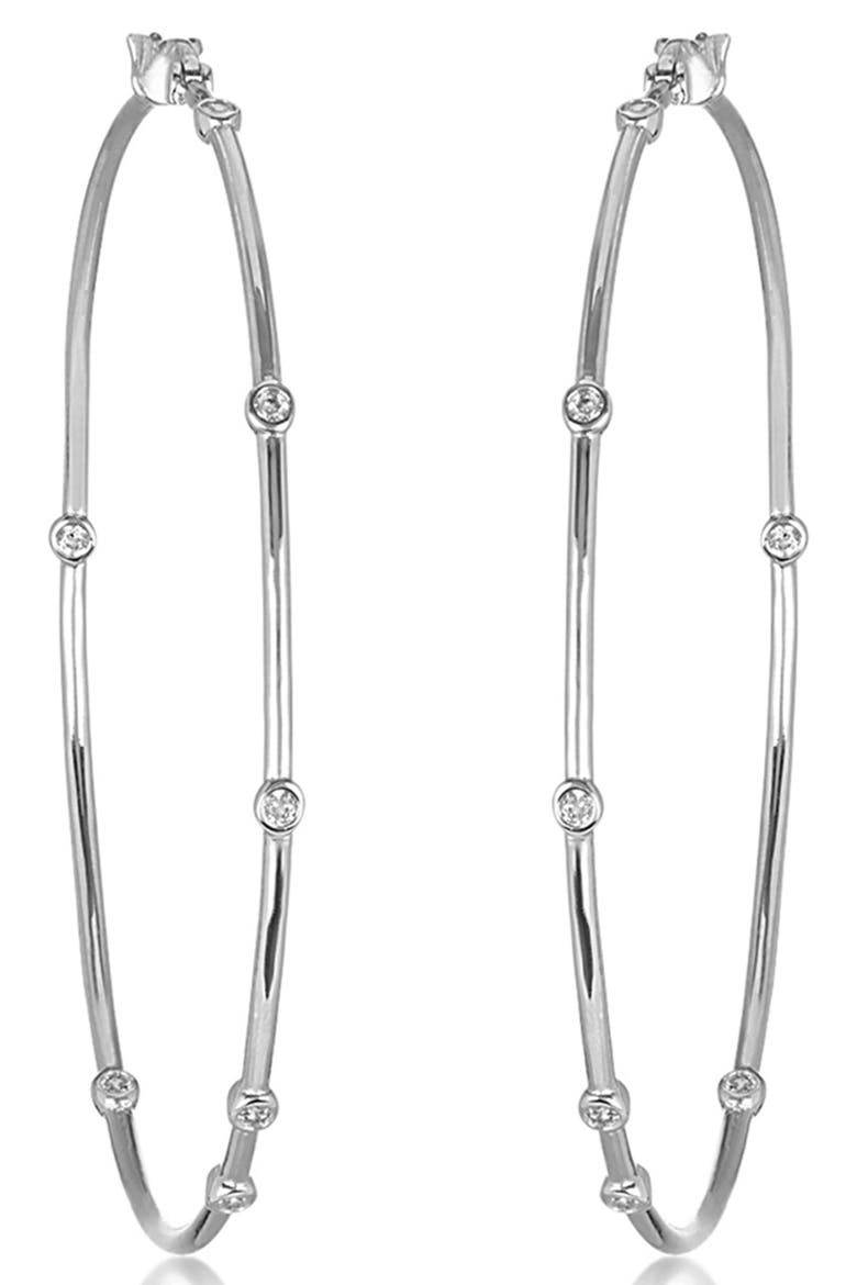 Inside Out Station Hoop Earrings, Alternate, color, SILVER
