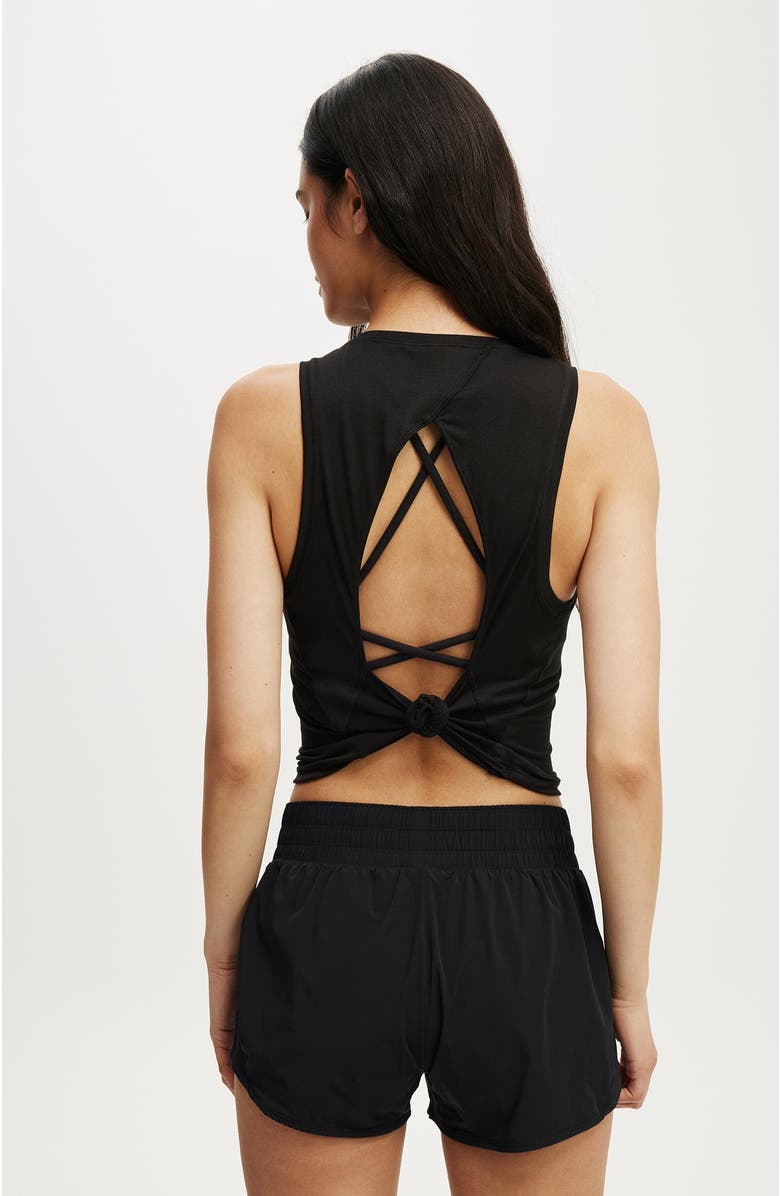 COTTON ON BODY Women's Active Open Back Muscle Tank, Alternate, color, Black