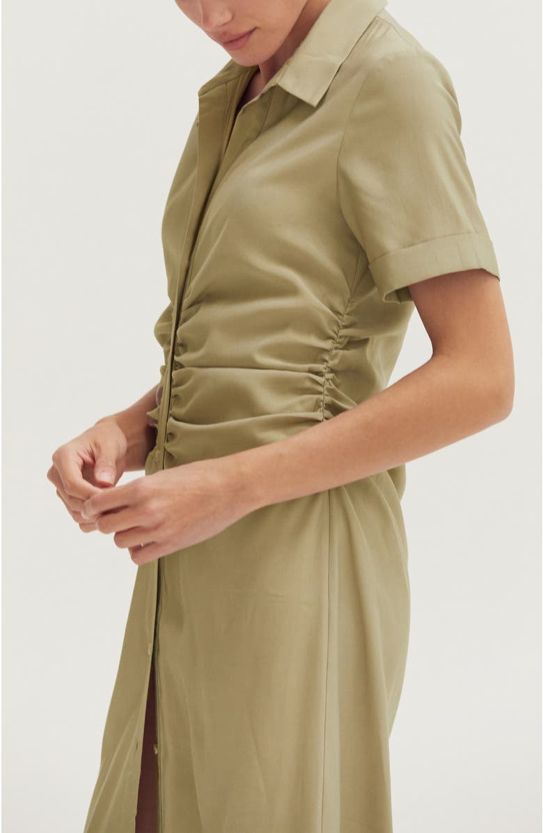 CRESCENT Button Up Shirt Dress, Alternate, color, Taupe