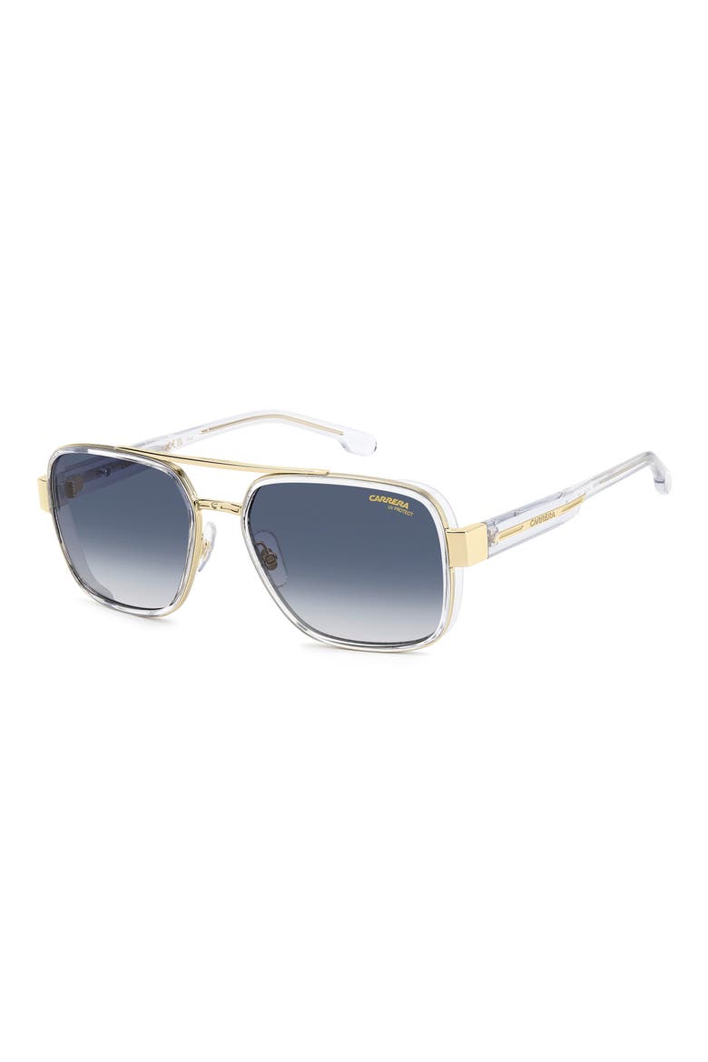 1092/S 58mm Gradient Rectangular Sunglasses, Alternate, color, CRYSTAL/ BLUE SF