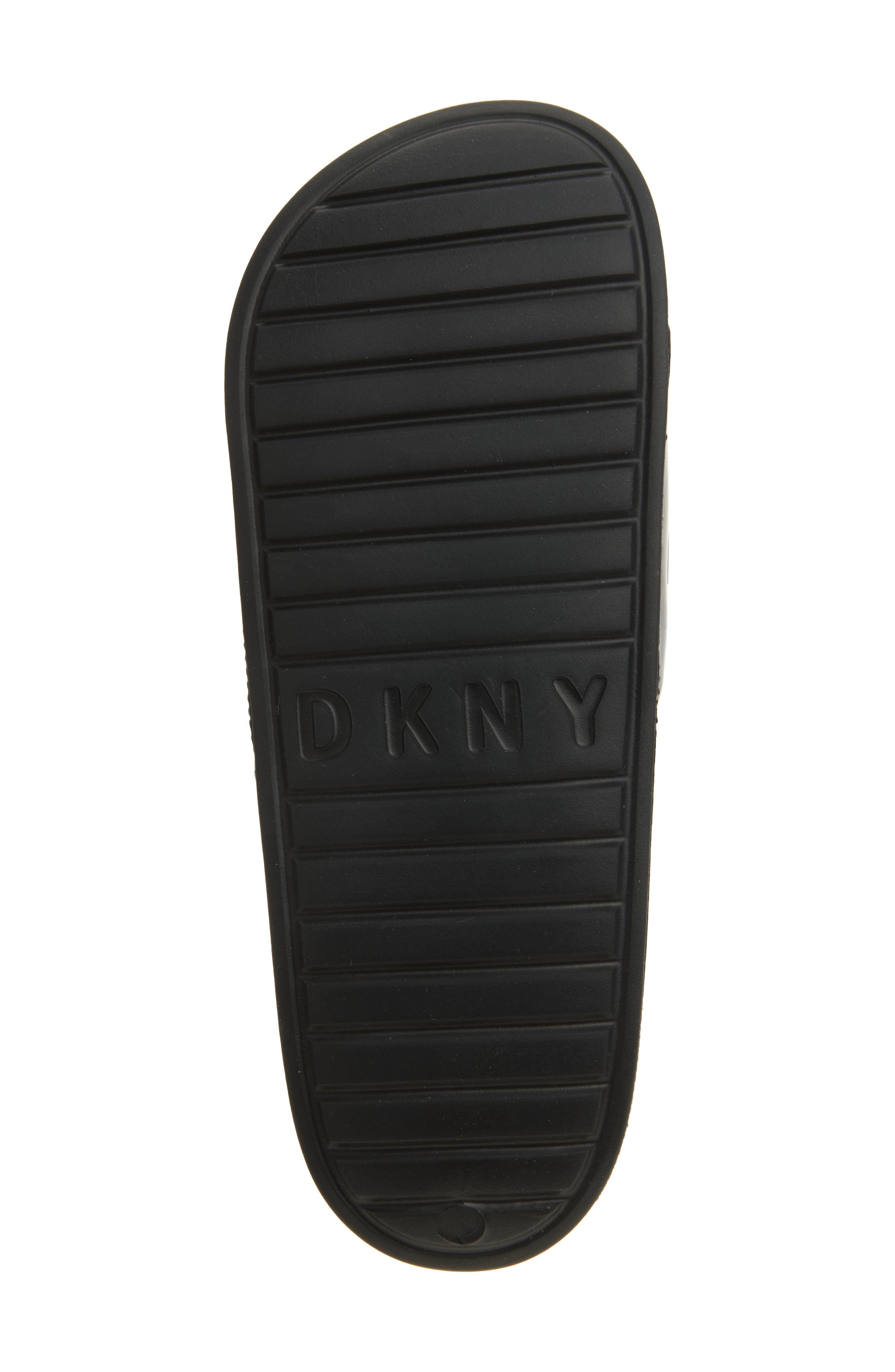 DKNY Zinna Logo Shower Slide Sandal, Alternate, color, Black