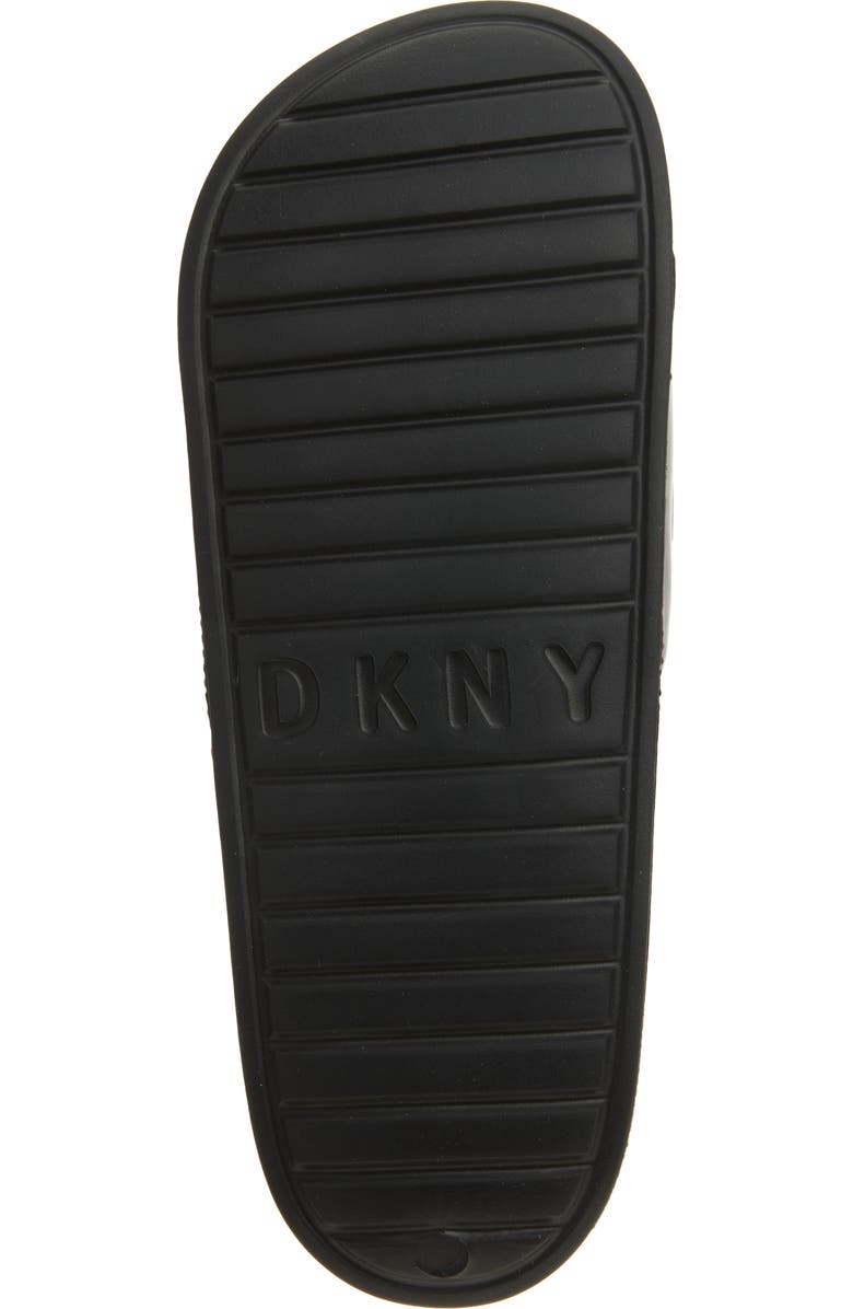 DKNY Zinna Logo Shower Slide Sandal, Alternate, color, Black
