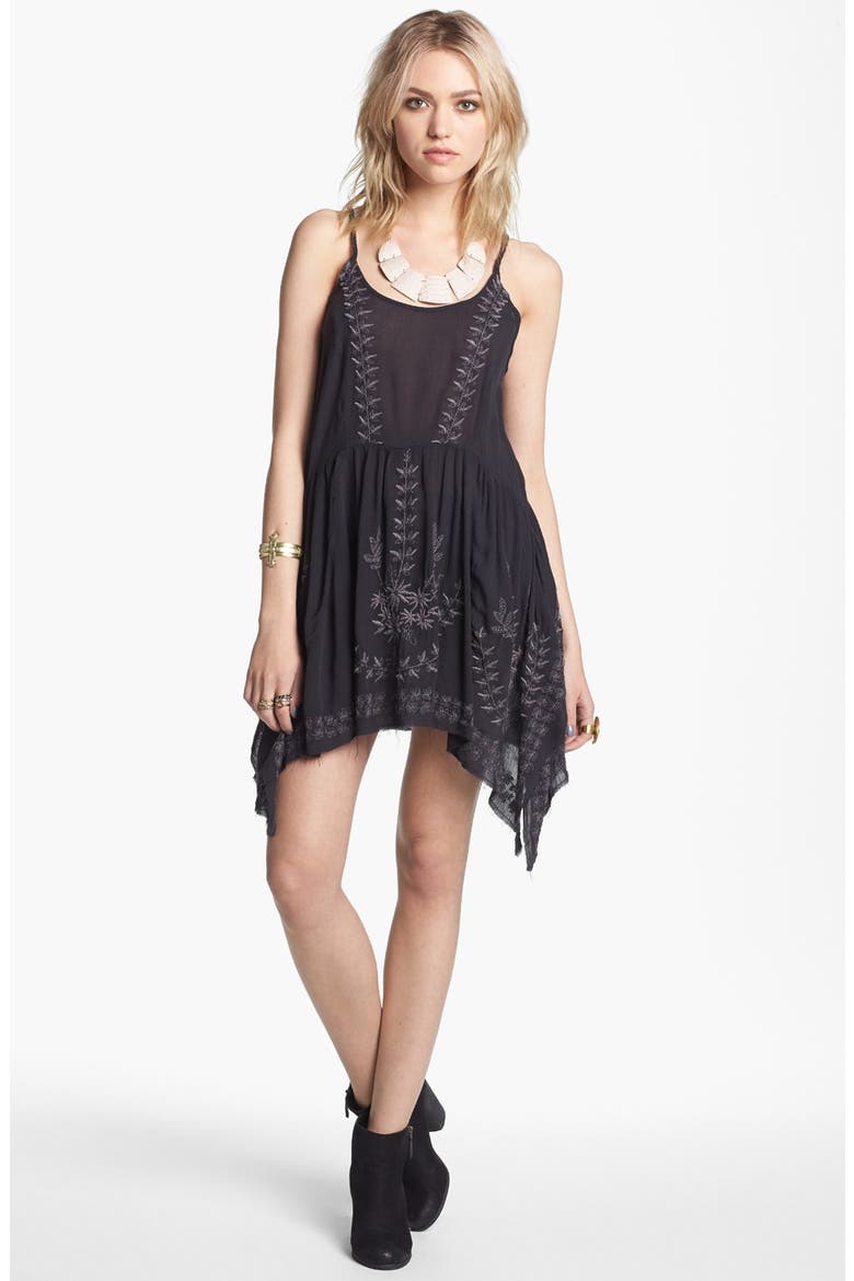 'Meadows of Medallion' Slip Dress, Main, color, WASHED BLACK