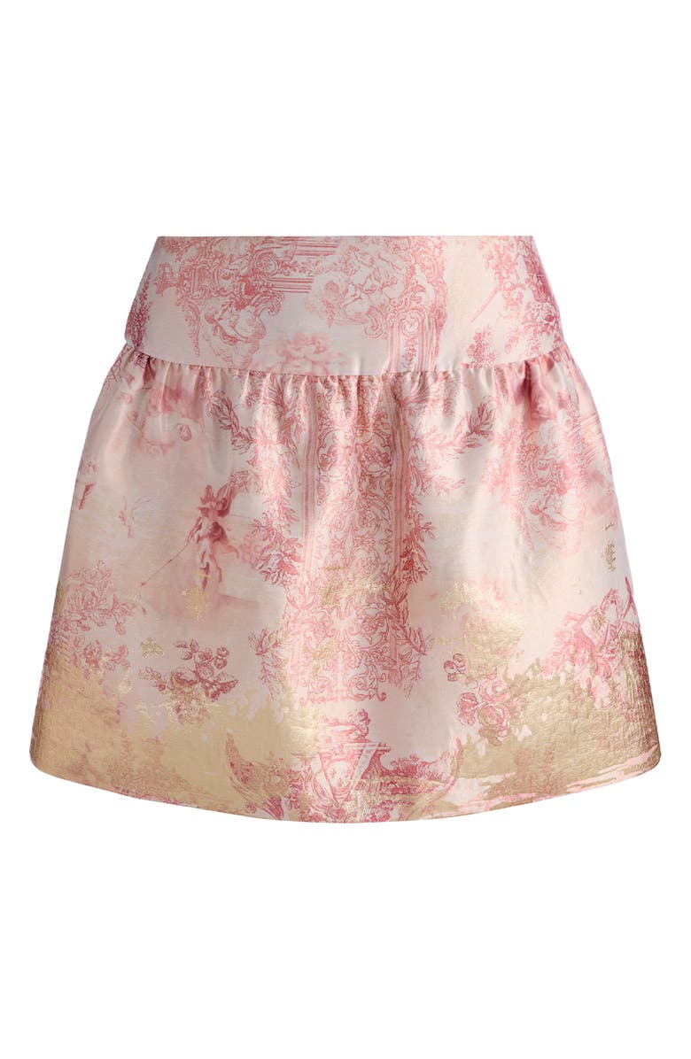 Alice + Olivia Ella Toile Jacquard Miniskirt, Alternate, color, 