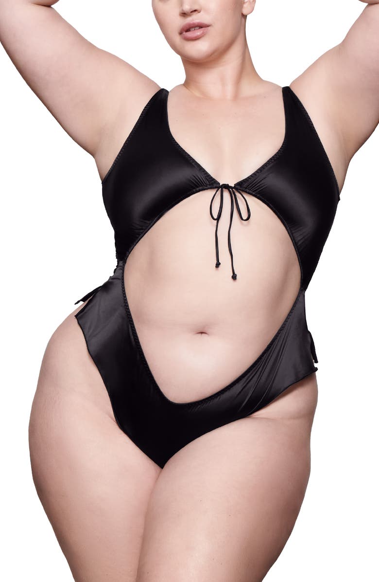 SKIMS Woven Shine Collection Teddy, Alternate, color,