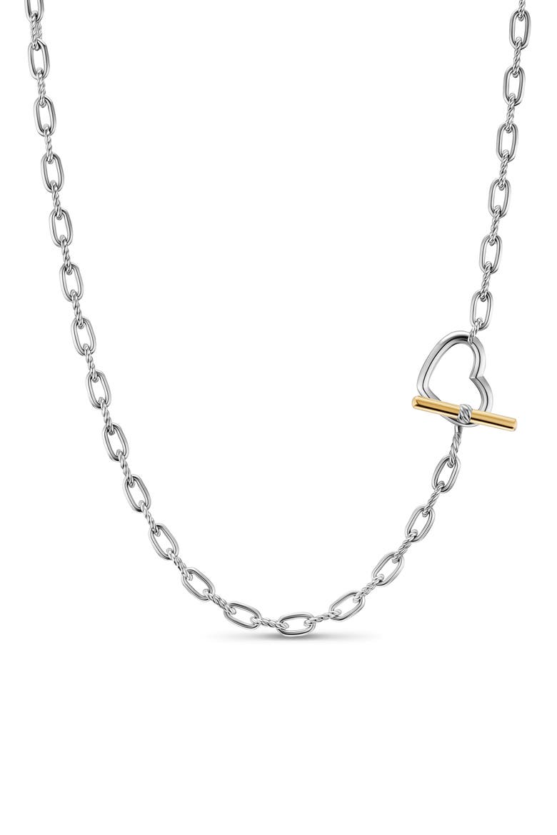 Madison® Heart Toggle Chain Necklace in Sterling Silver, 3mm, Main, color, SILVER