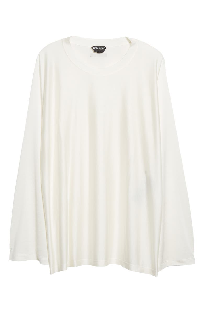 TOM FORD Relaxed Fit Long Sleeve Silk Jersey T-Shirt, Alternate, color, 