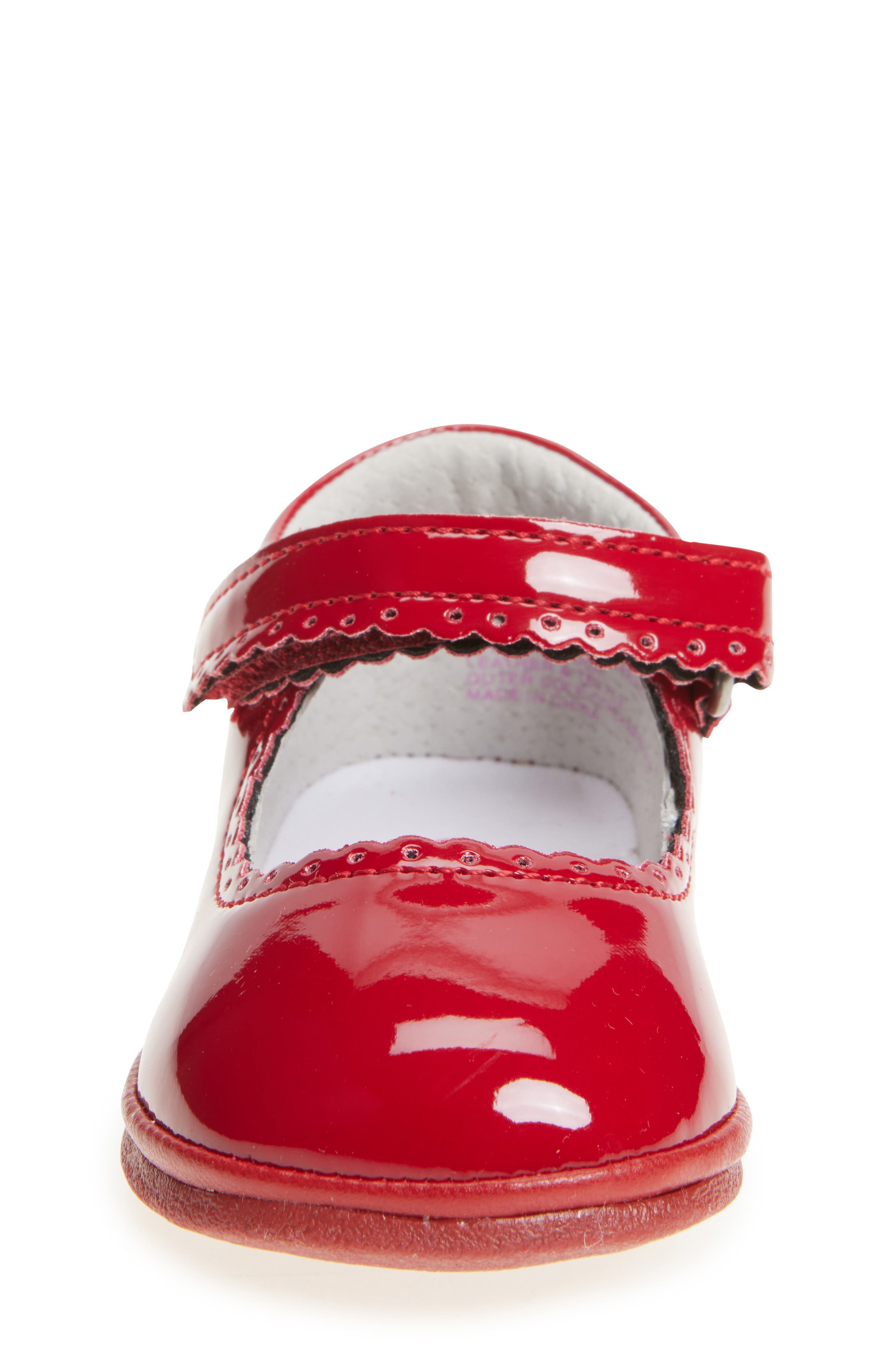 L'AMOUR Kids' Cara Scallop Mary Jane Flat, Alternate, color, Patent Red