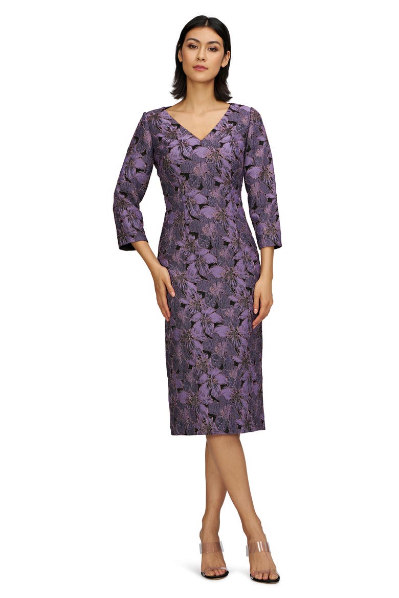 Elliana Long Sleeve Sheath, Alternate, color, LILAC