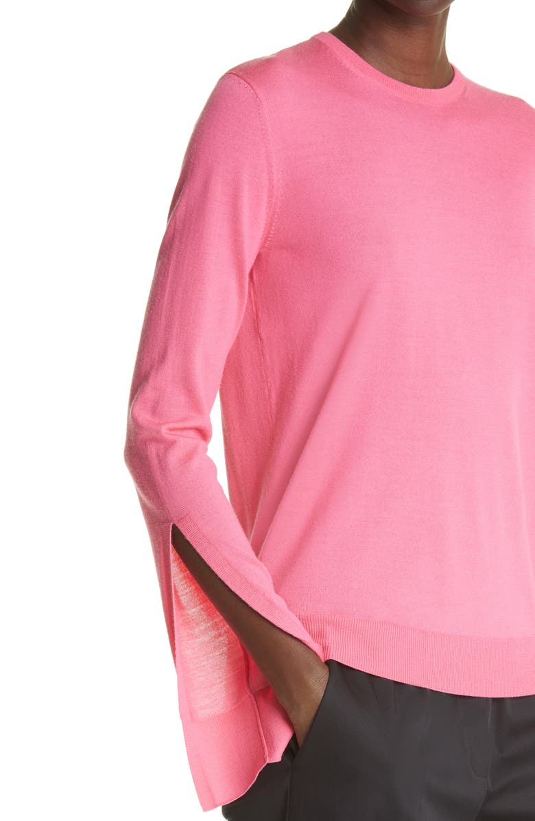 St. John Collection Slit Sleeve Wool & Silk Sweater, Alternate, color, 