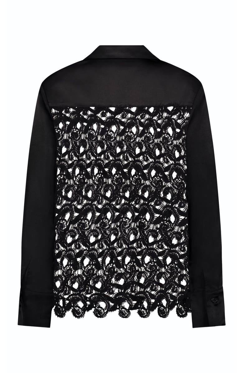 The Noli Shop Amelia Silky Lace Blouse, Alternate, color, Black