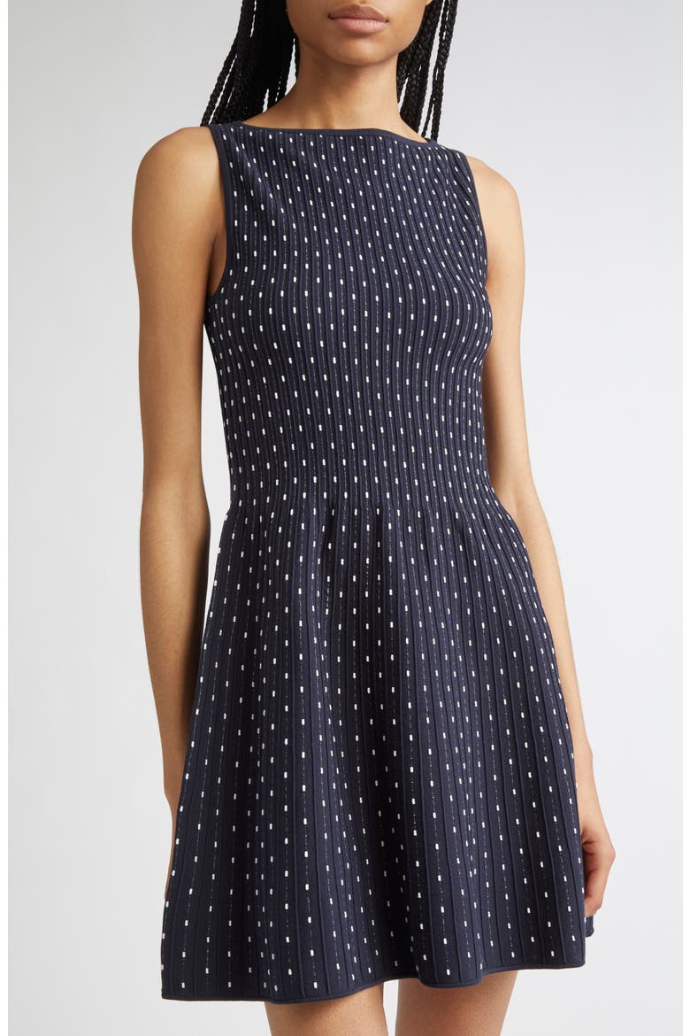 Dot Sleeveless Fit & Flare Minidress, Alternate, color, FANCY BLUE