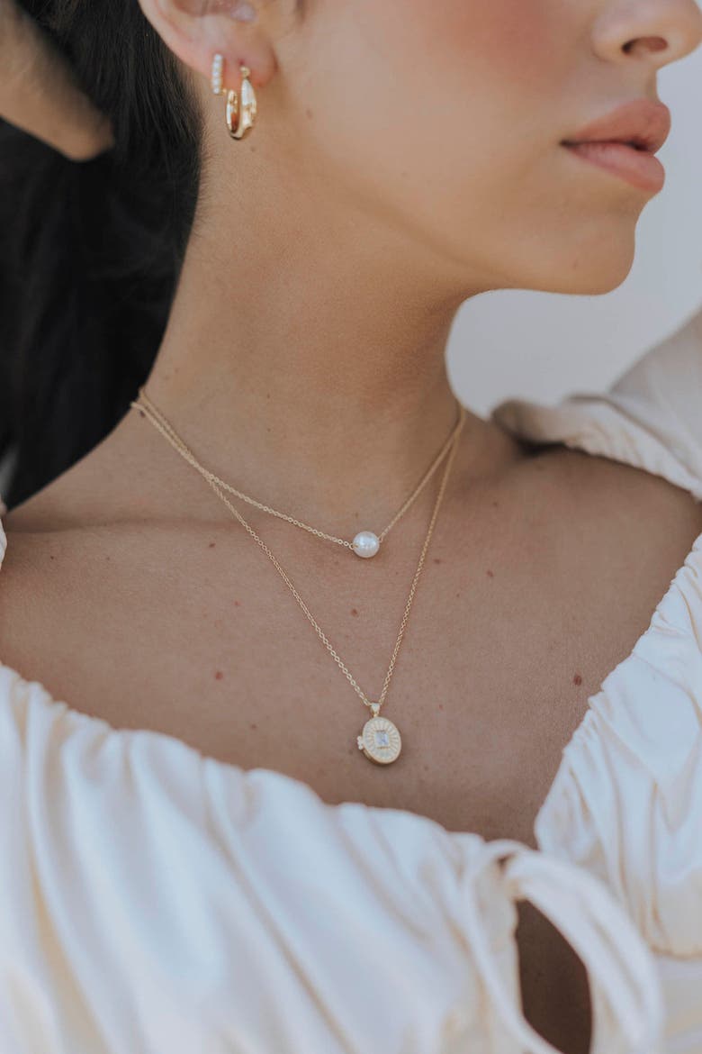 Callie Pearl Pendant, Alternate, color, Gold