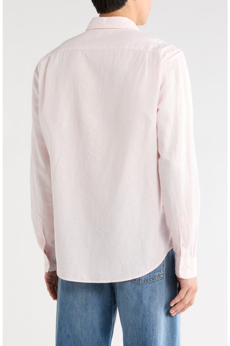Classic Fit Linen Blend Button-Up Shirt, Alternate, color, PINK DESERT