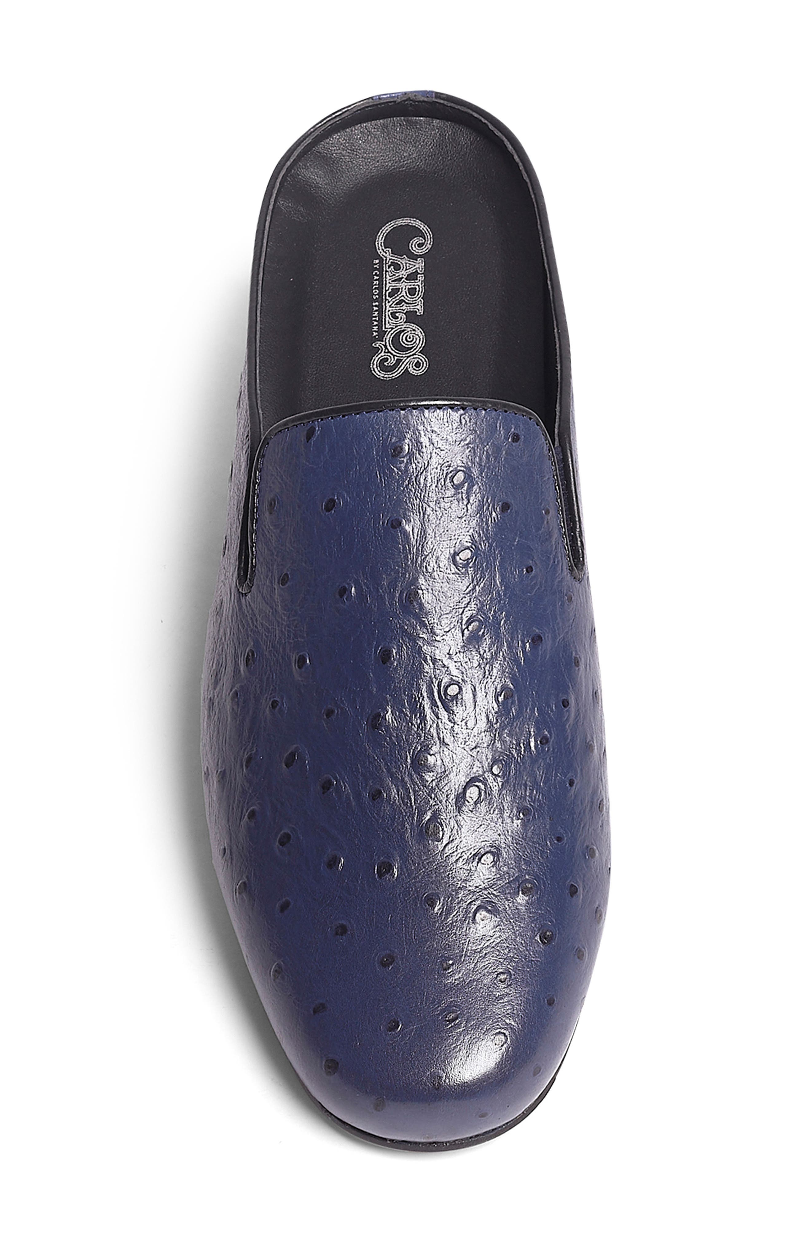 CARLOS SANTANA Achilles Ostrich Embossed Leather Mule, Alternate, color, Blue