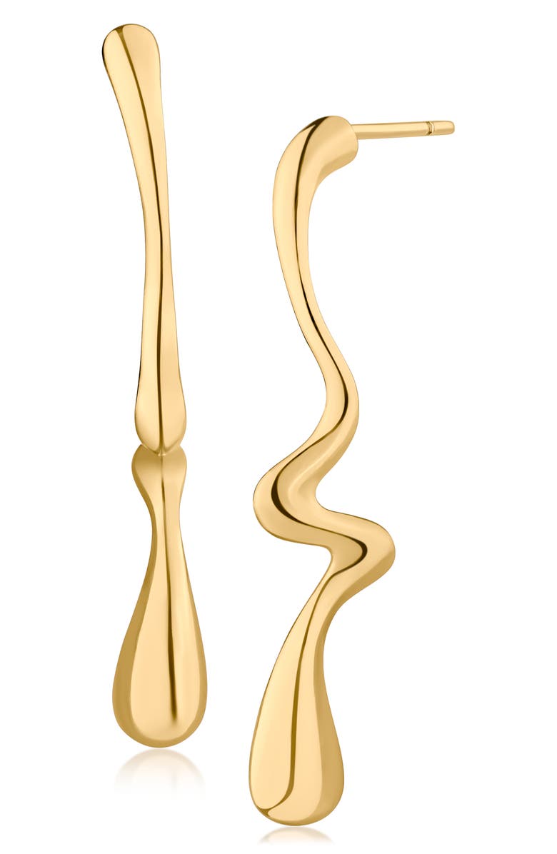 JARDIN Abstract Wavy Drop Earrings, Main, color, Gold
