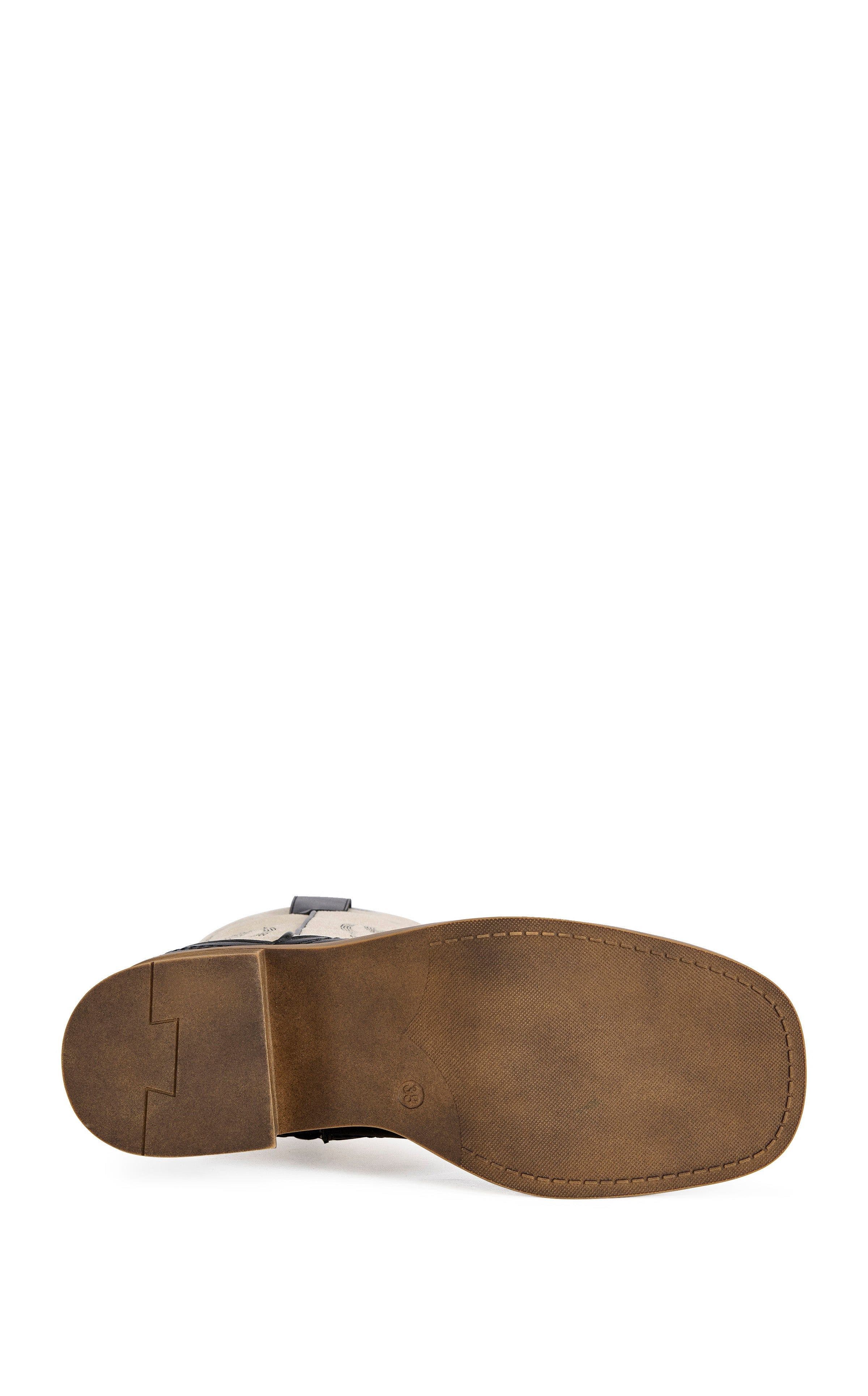 AZALEA WANG Mariana Flat Boot, Alternate, color, Black White