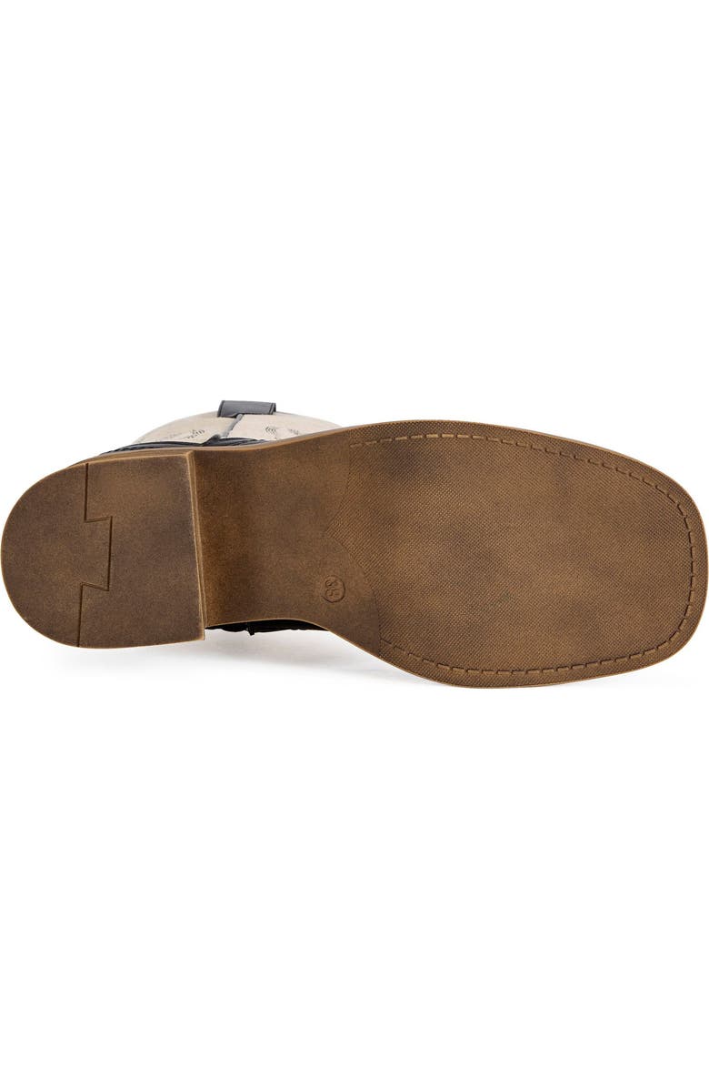 AZALEA WANG Mariana Flat Boot, Alternate, color, Black White