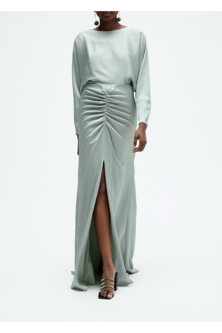 Hammered Satin Dolman Sleeve Gown, Main, color, Jade