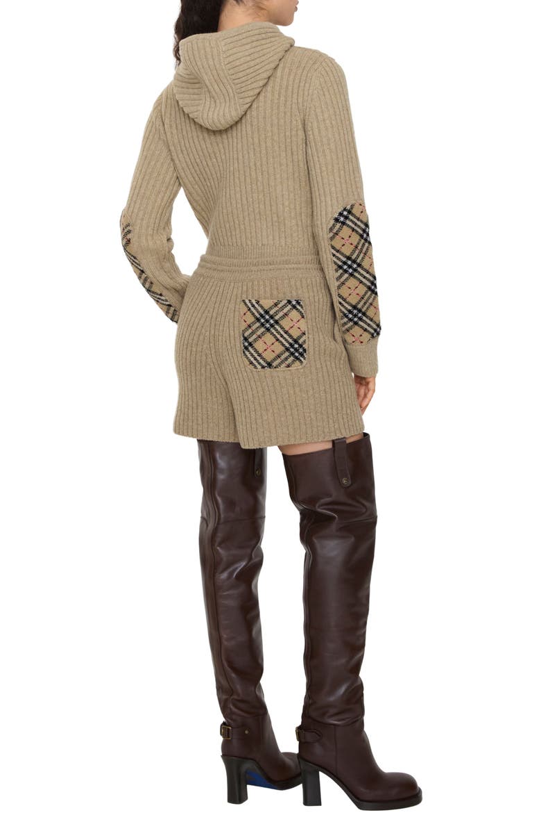 Burberry Peggy Rib Wool & Cashmere Shorts, Alternate, color, Light Brown Melange