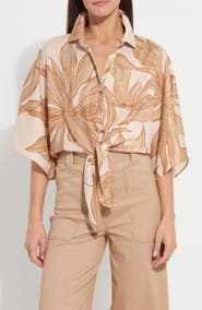 Lysse Nilza Tie Hem Satin Shirt