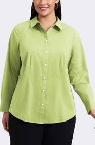 Foxcroft June Non-Iron Stretch Cotton Blend Button-Up Shirt