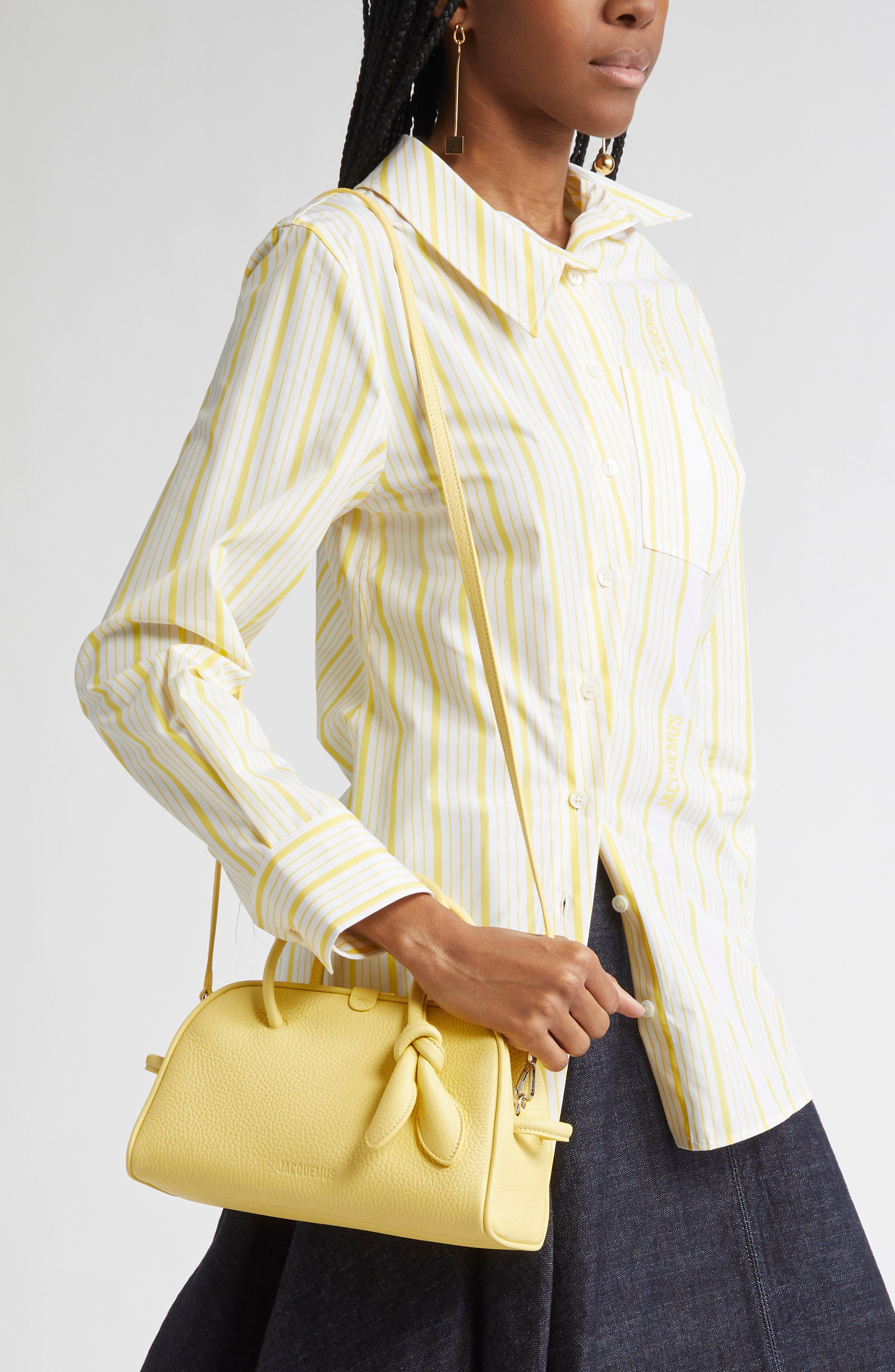 Le Petite Turismo Leather Crossbody Bowling Bag, Alternate, color, LIGHT YELLOW 210