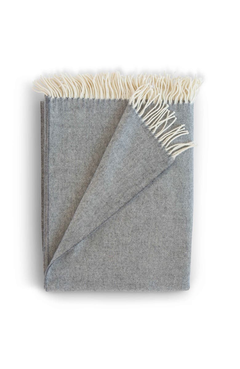 Evangeline Lightweight Herringbone Throws, Main, color, Soft Grey